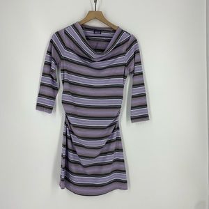 Patagonia Knit Ruched Striped Dress SZ S